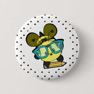 Badge Rond 5 Cm Lovable Smarty Bee