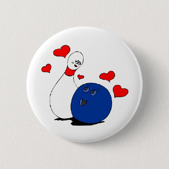 Badge Rond 5 Cm Love de bowling (Devant)