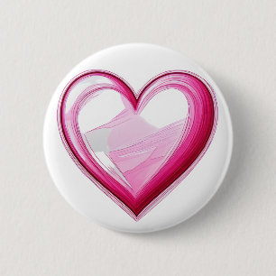 Badge Rond 5 Cm LOVE élément Cute 3D SNS je vous aime coeur rose