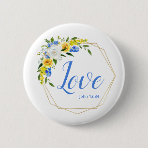 Badge Rond 5 Cm Love Floral