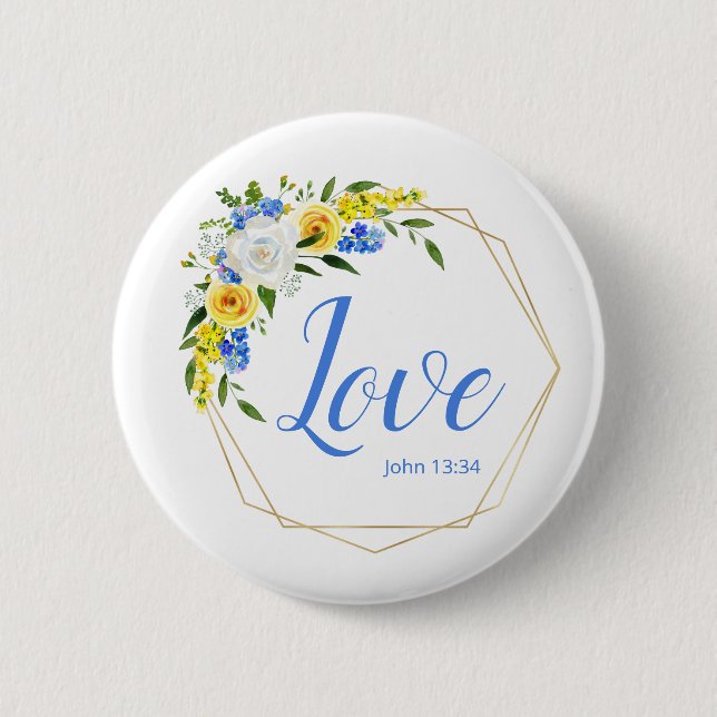 Badge Rond 5 Cm Love Floral (Devant)