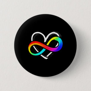 Badge Rond 5 Cm Love Infinity Coeur Puzzle Pièce Aimer Autisme Awa