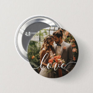 Badge Rond 5 Cm 'Love' Photo couple personnalisée