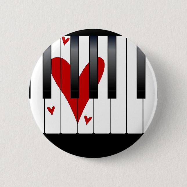 Badge Rond 5 Cm Love Piano (Devant)