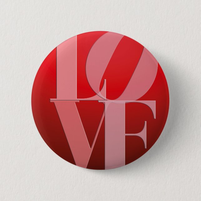 Badge Rond 5 Cm Love Romance Rouge rose (Devant)