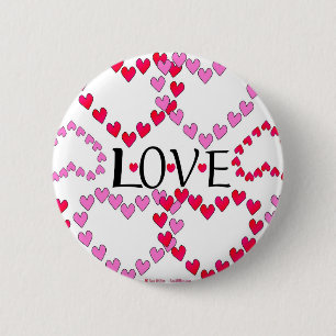 Badge Rond 5 Cm LOVE ROUGE ROSE DE Tiny Hearts