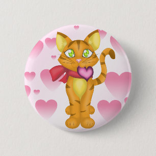 Badge Rond 5 Cm Lovely Kitty