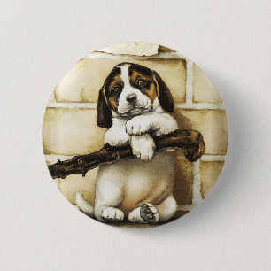 Badge Rond 5 Cm Lovely Puppy