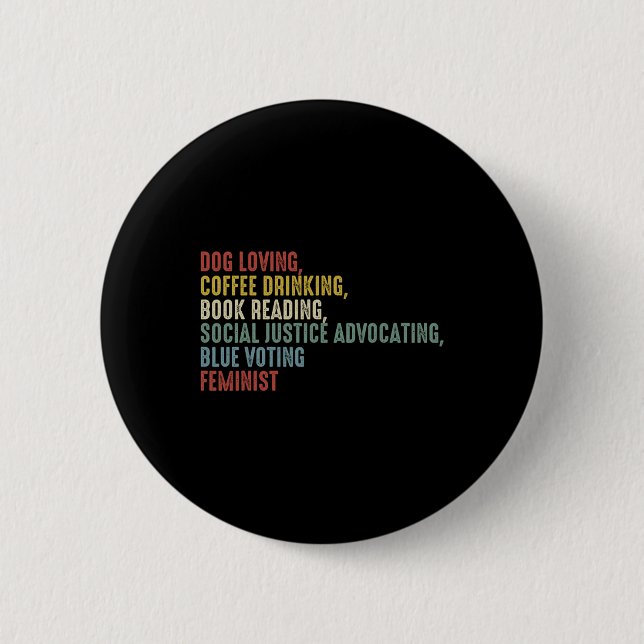Badge Rond 5 Cm Loving Coffee Boire Livre Lire Justice Sociale (Devant)