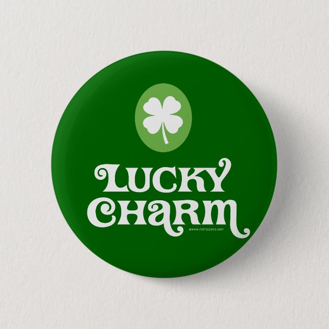 Badge Rond 5 Cm Lucky Charm St. Patrick's Day Pins (Devant)