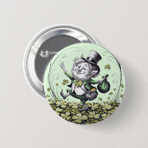 Badge Rond 5 Cm Lucky Irish Leprechaun
