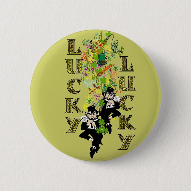 Badge Rond 5 Cm Lucky Leprechaun (Devant)