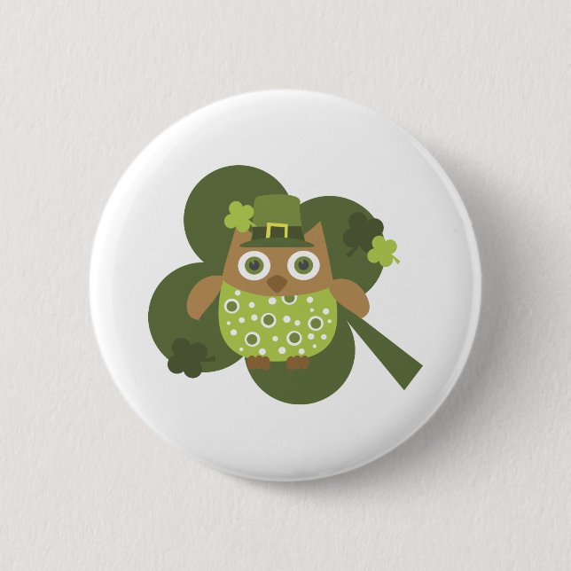 Badge Rond 5 Cm Lucky Owl (Devant)