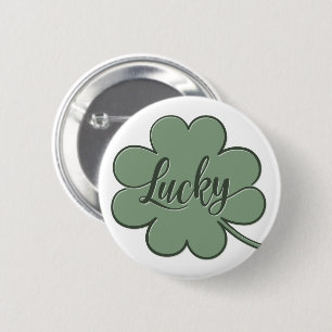 Badge Rond 5 Cm Lucky Shamrock Green - GraphicLoveShop
