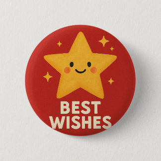 Badge Rond 5 Cm Lucky Star - Meilleurs voeux