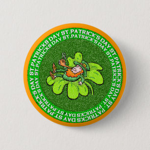 Badge Rond 5 Cm Lucky the Leprechaun
