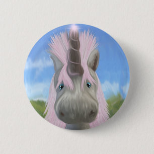 Badge Rond 5 Cm Lueur de licorne