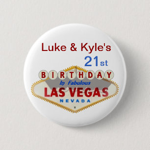 Badge Rond 5 Cm Luke & Kyle's 21st Las Vegas Birthday Button