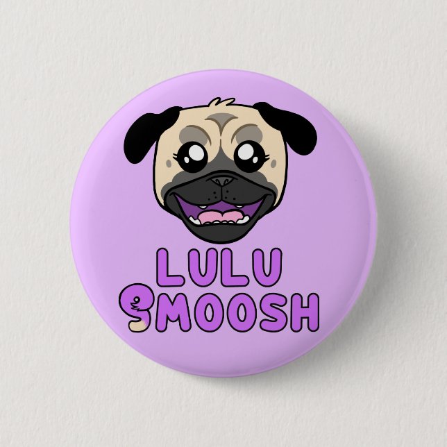 Badge Rond 5 Cm Lulu Smoosh Carlin de dessin (Devant)