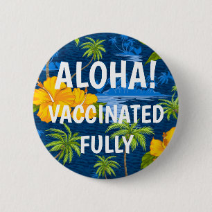 Badge Rond 5 Cm Lumahai Beach cachée Hawaii Aloha Vacciné