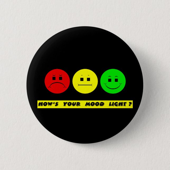 Badge Rond 5 Cm Lumière déprimée horizontale d'humeur de feu (Devant)