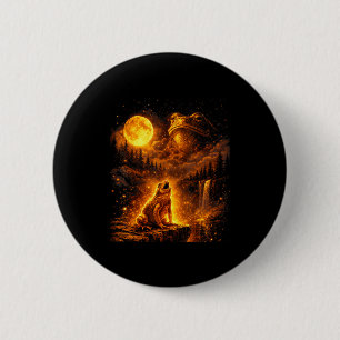Badge Rond 5 Cm Lumière lunaire vintage animal drôle grenouille hu