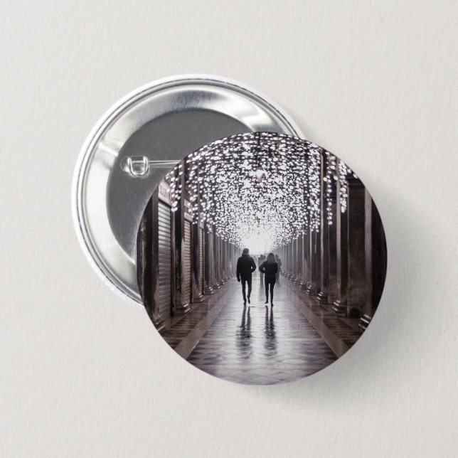 Badge Rond 5 Cm Lumière, ombres et symétrie - sépia (Devant & derrière)