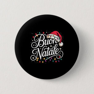 Badge Rond 5 Cm Lumières de Noël de Famille Italienne Chapeau de P
