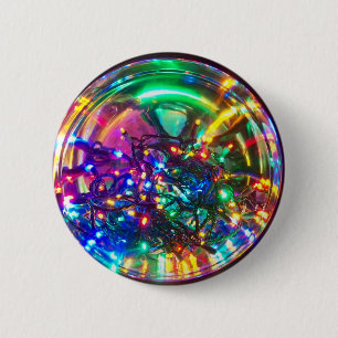 Badge Rond 5 Cm Lumières lumineuses de Noël