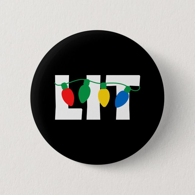 Badge Rond 5 Cm Lumineux Noël (Devant)