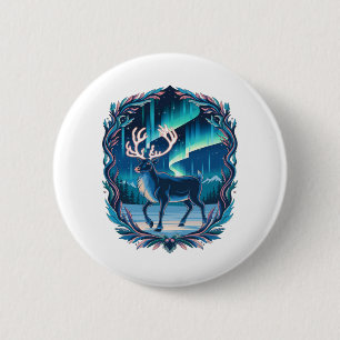 Badge Rond 5 Cm Luminosité magique des rennes