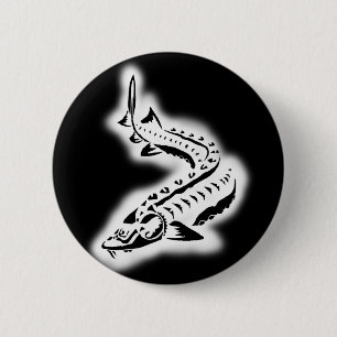 Badge Rond 5 Cm Luminosité tribale de l'esturgeon
