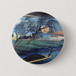 Badge Rond 5 Cm Lune d'automne à Seba, Hiroshige