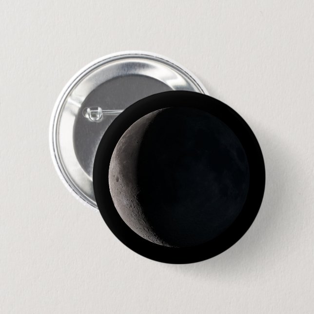 Badge Rond 5 Cm Lune de croissant (Devant & derrière)