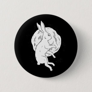 Badge Rond 5 Cm Lune de lapin