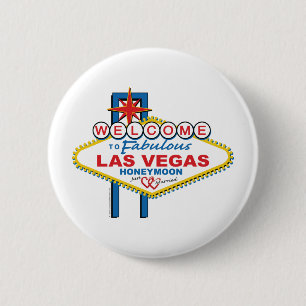 Badge Rond 5 Cm Lune de miel de Las Vegas