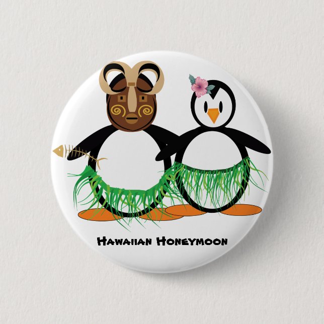 Badge Rond 5 Cm Lune de miel hawaïenne (Devant)