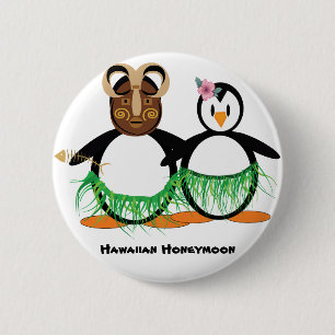 Badge Rond 5 Cm Lune de miel hawaïenne