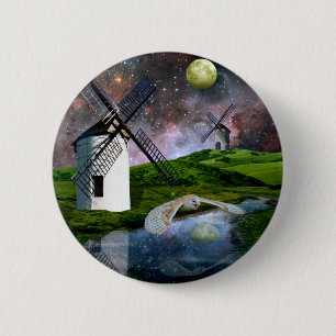 Badge Rond 5 Cm Lune de récolte.