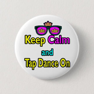 Badge Rond 5 Cm Lunettes De Soleil Gardez Le Calme Et Appuyez Sur