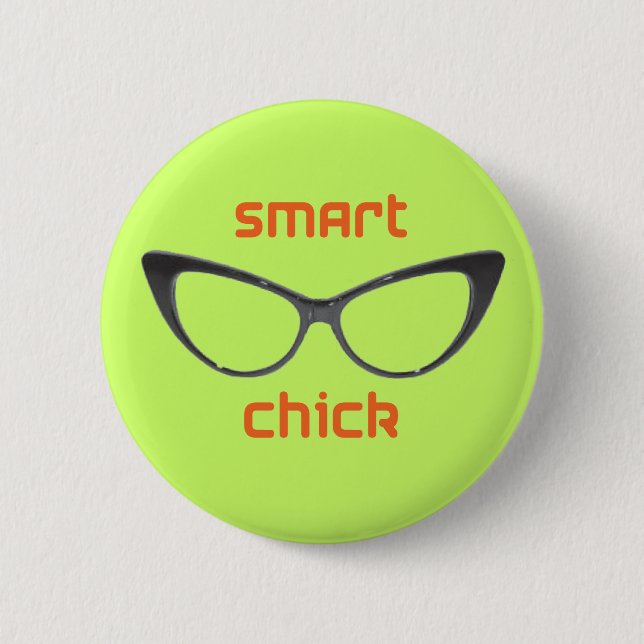 Badge Rond 5 Cm Lunettes intelligentes de geek de poussin (Devant)