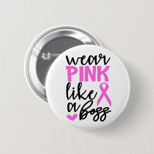 Badge Rond 5 Cm Lutte contre le cancer du sein Ruban rose