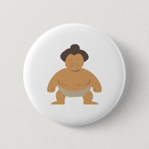 Badge Rond 5 Cm Lutteur de sumo