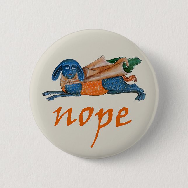 Badge Rond 5 Cm Luttrell Psalter "Nope" (Devant)