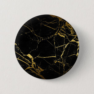 Badge Rond 5 Cm Luxe Black and Gold Marble