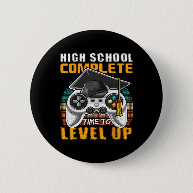 Badge Rond 5 Cm Lycée Complet Vidéo Jeu Diplôme Supérieur (Devant)