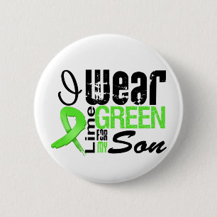 Badge Rond 5 Cm Lymphome Je porte la chaux vert ruban SON