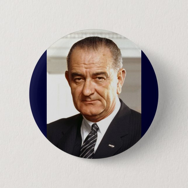 Badge Rond 5 Cm Lyndon B. Johnson 36e président (Devant)