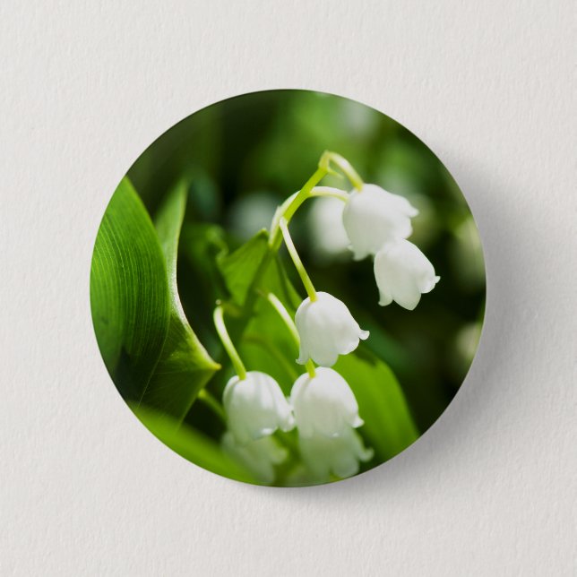 Badge Rond 5 Cm Lys de la fleur de vallée (Devant)