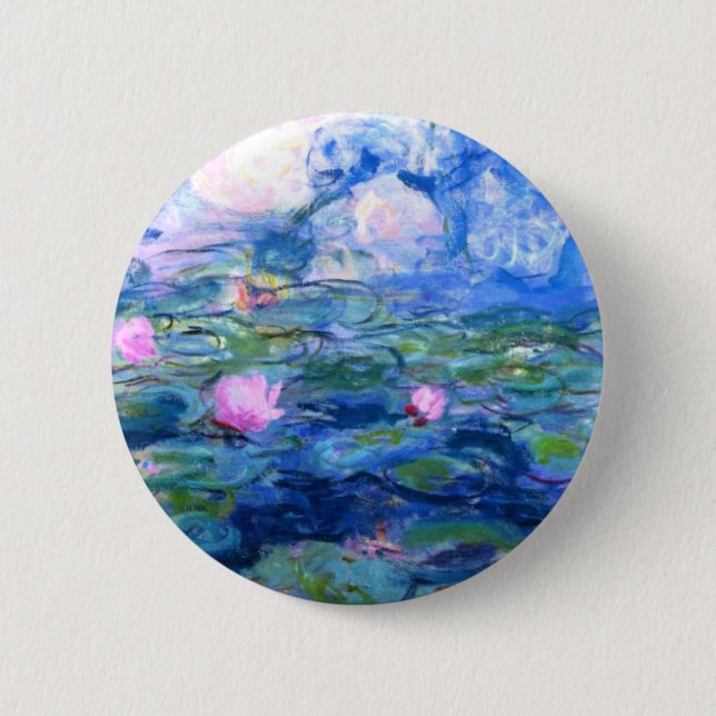 Badge Rond 5 Cm Lys d'eau rose Monet (Devant)